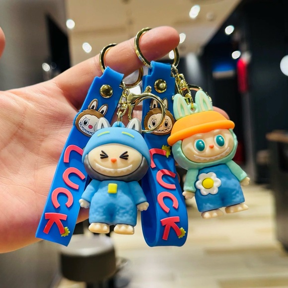 1 PC Handmade Labubu Keychain-Cute Bunny Key Ring Toy Rubber Pendant-Gift - Picture 5 of 15